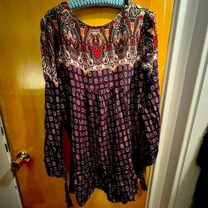 Umgee  3/4 sleeve Blouse Boutique Bohemian EUC Size Large Roomy 14/16